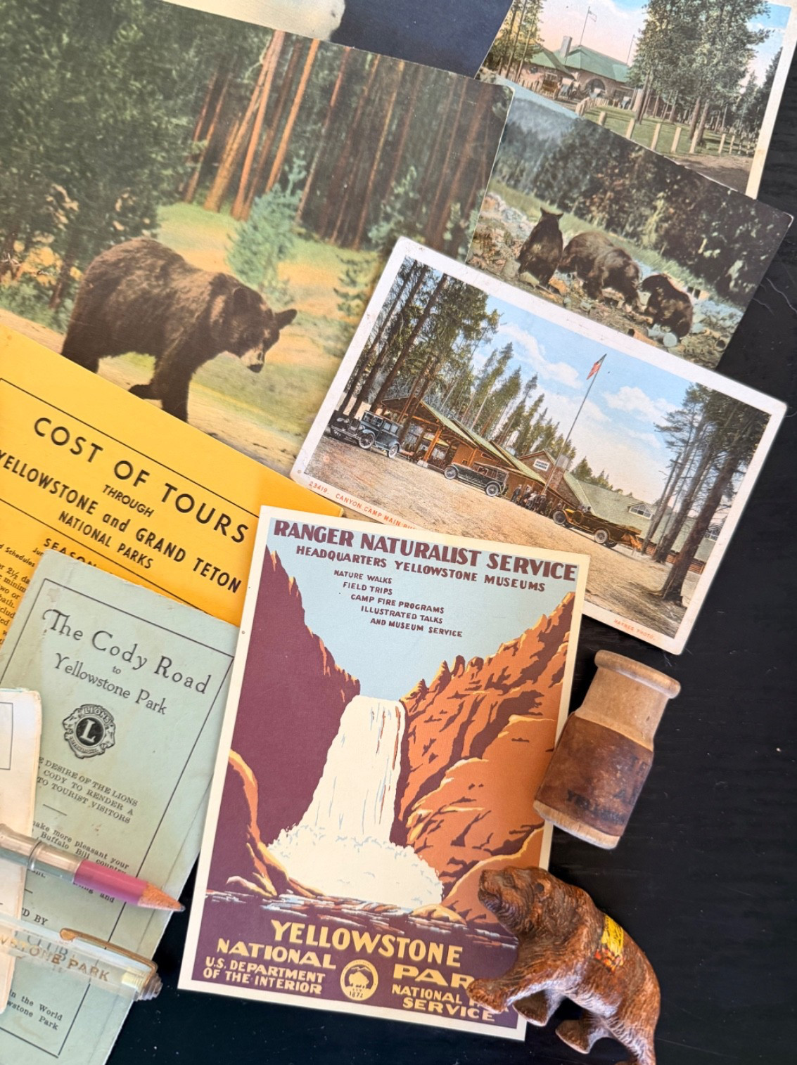 Vintage Yellowstone National Park Ephemera Mixed Lot! Maps~Postcards~Souvenirs++