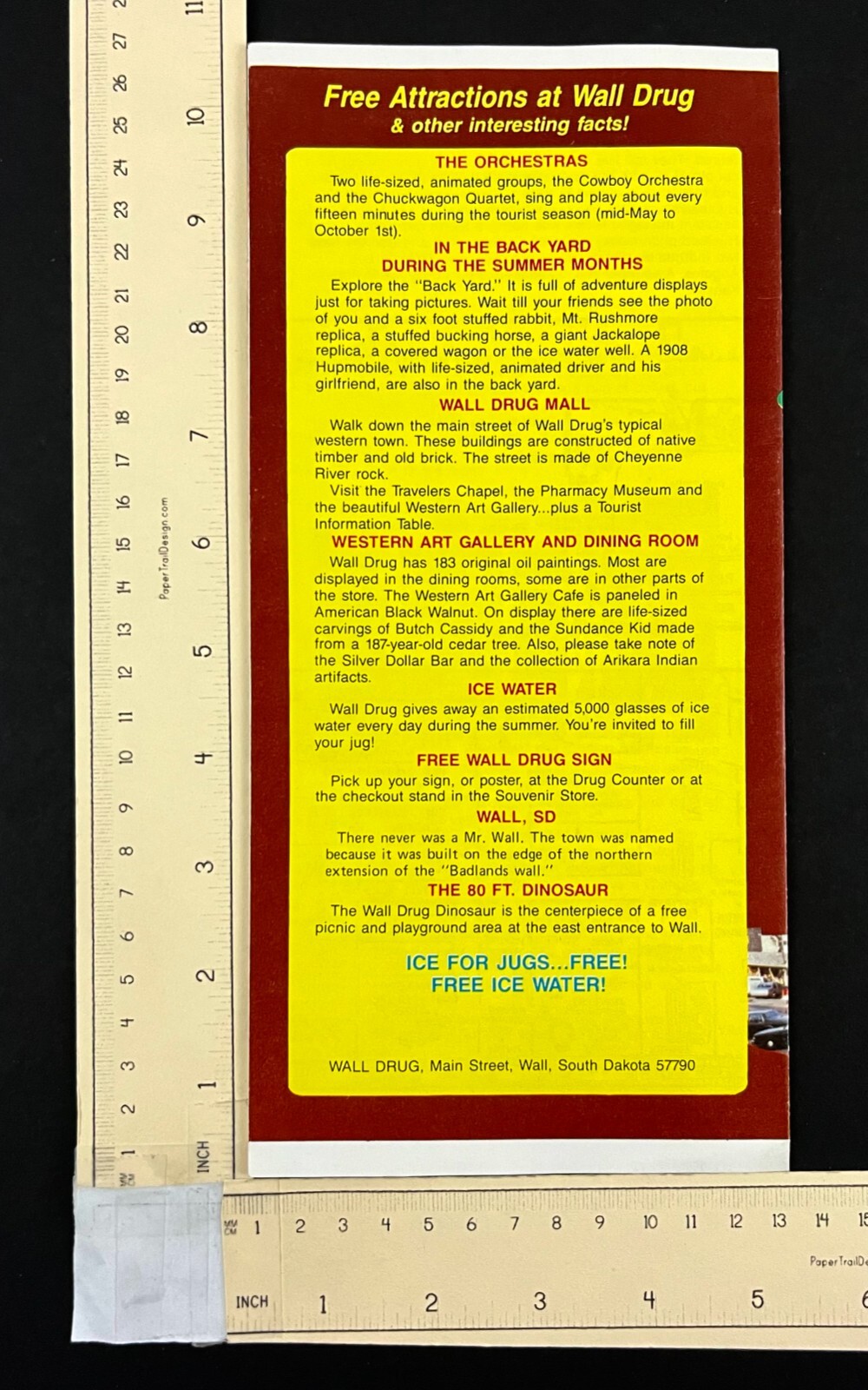 1970s Badlands South Dakota Wall Drug Ice Water Store Vintage Travel Brochure