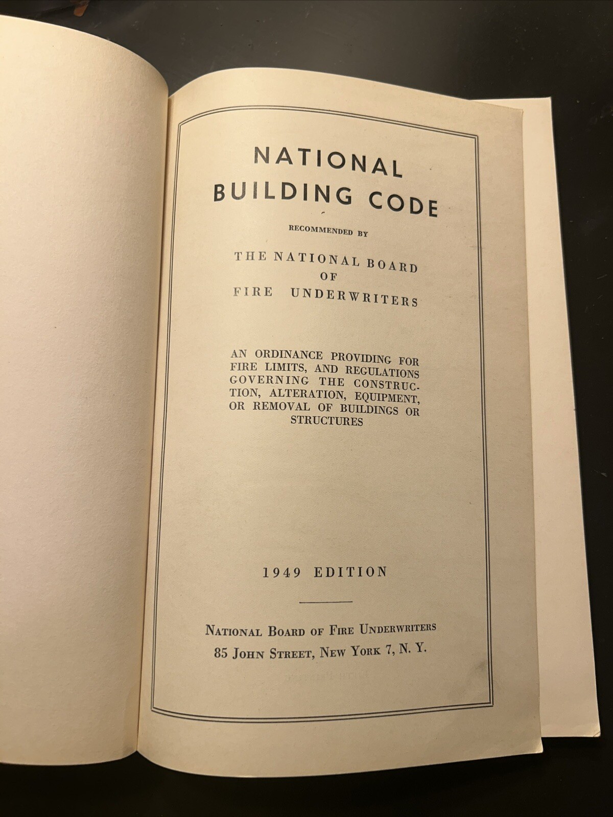 National Building Code 1949 Booklet National Board of Fire Underwriters New York