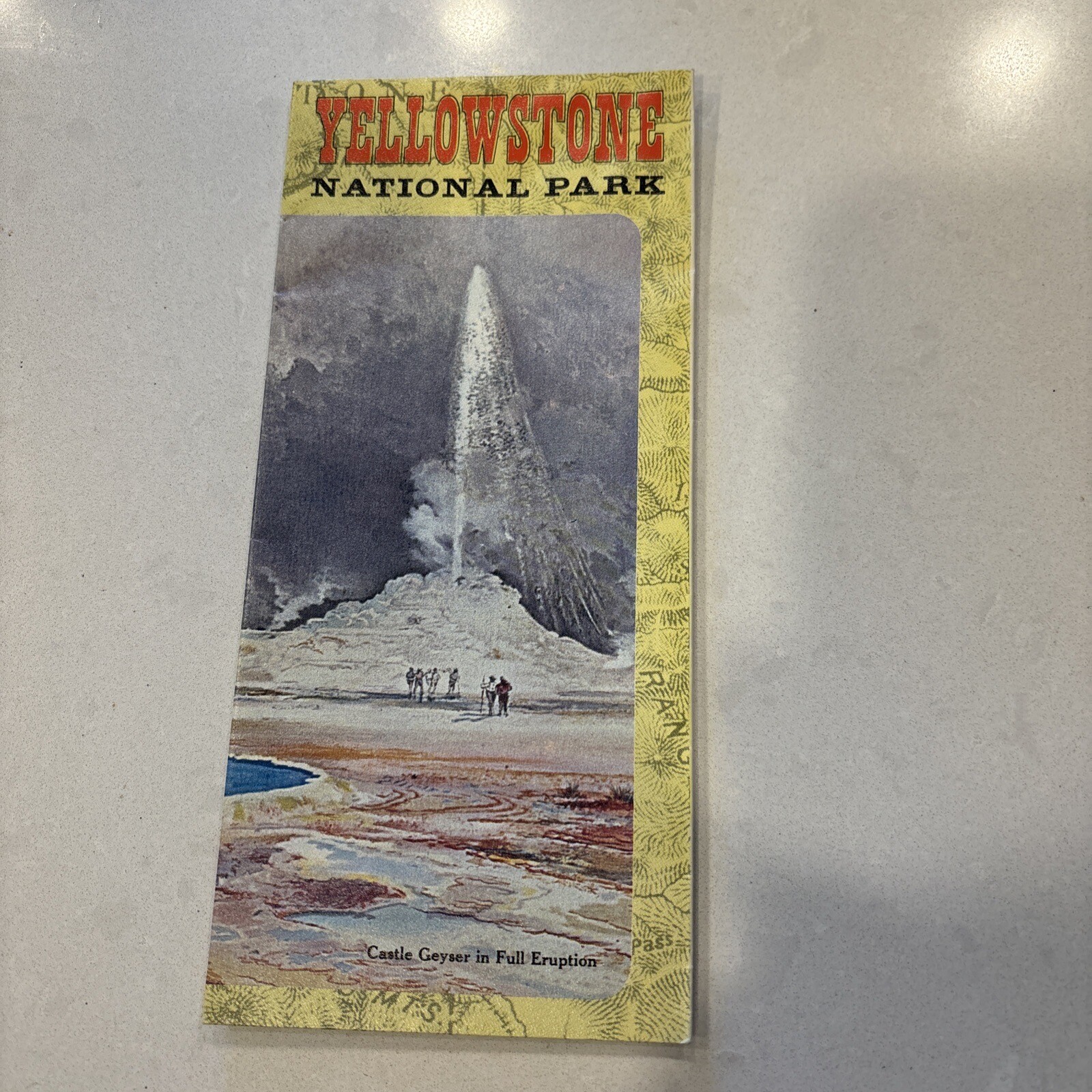 Yellowstone National Park Folding Flyer Map Pamphlet Vintage 1967