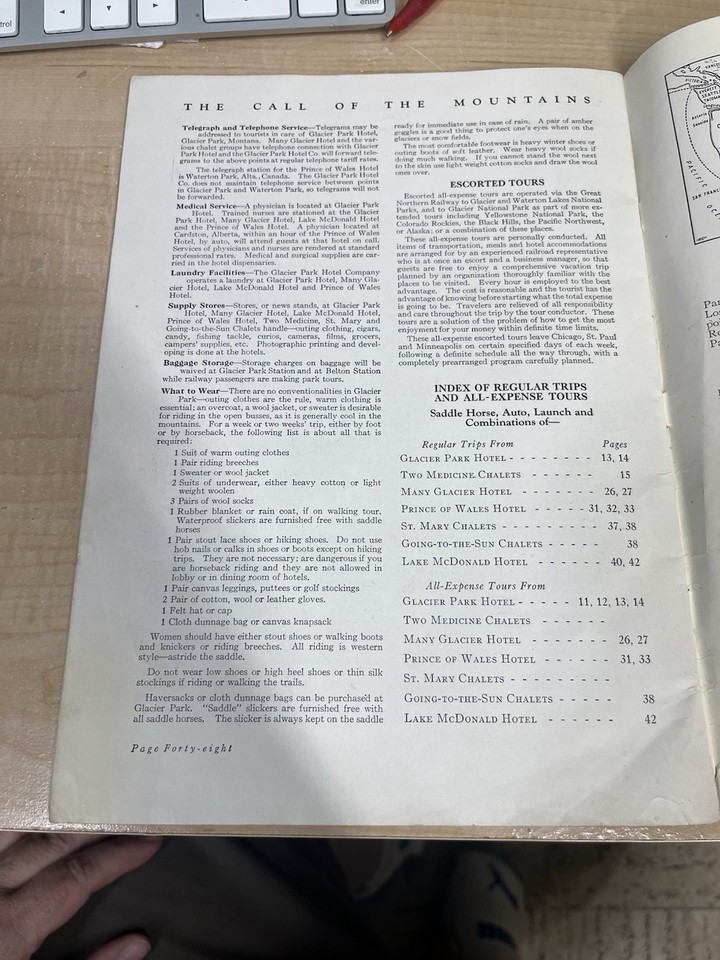 Glacier National Park Travel Brochure 1932 The Call of the Mountains GN RR