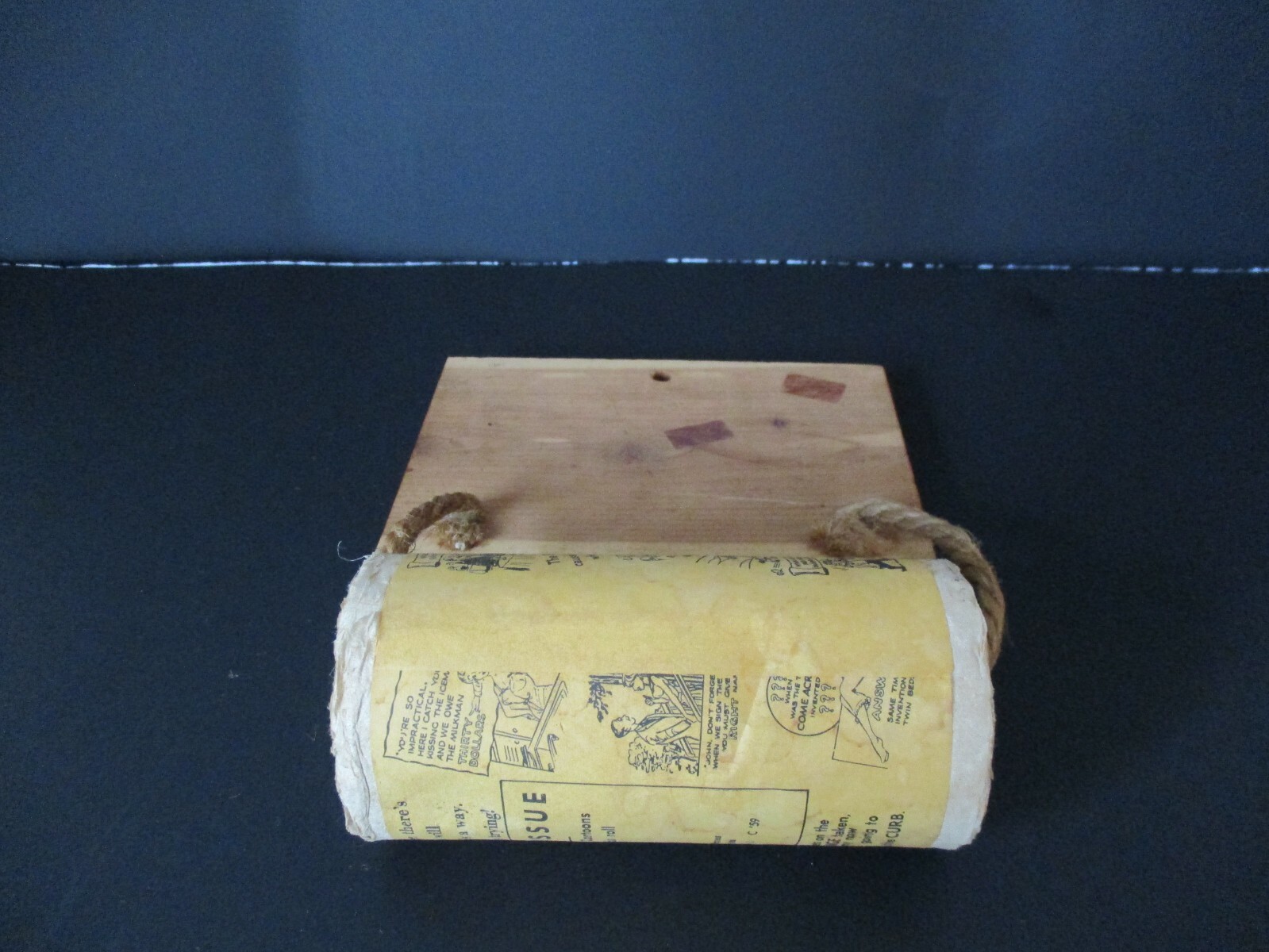 Vintage Souvenir Wood Toilet Paper Holder Great Smoky Mountains Tennessee N.C.