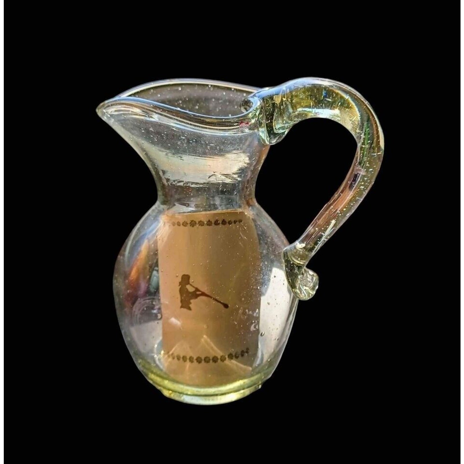 Vintage Handmade Glass Pitcher by Colonial National Historical Park Jamestown