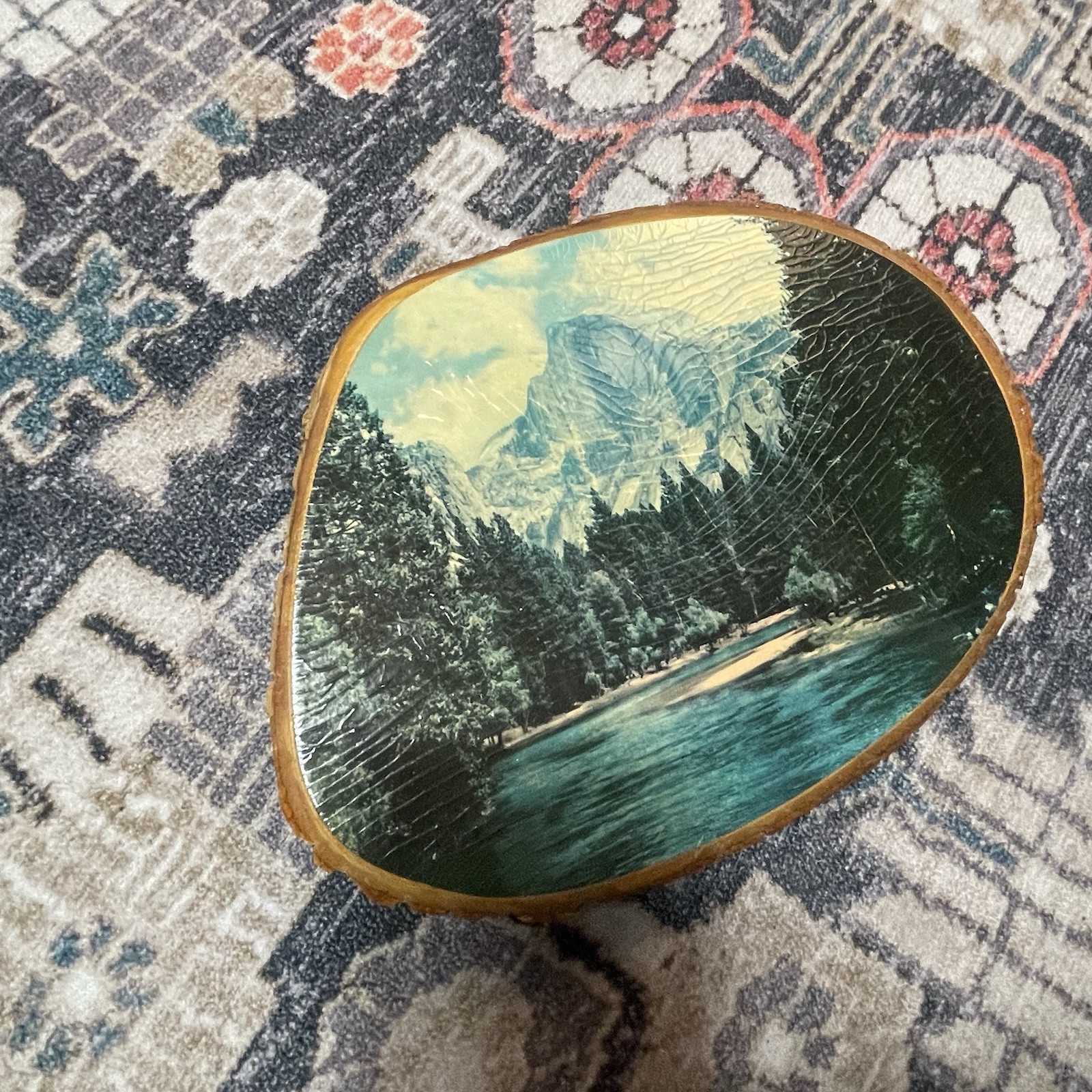 Vintage Yosemite Half Dome Live Edge Wood Special Plaques Genuine Trail Marker