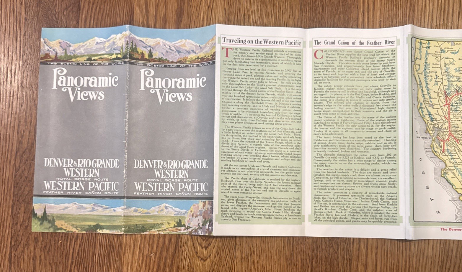 Western Pacific Railroad Panoramic Views Brochure Denver Rio Grande 1924 Vtg