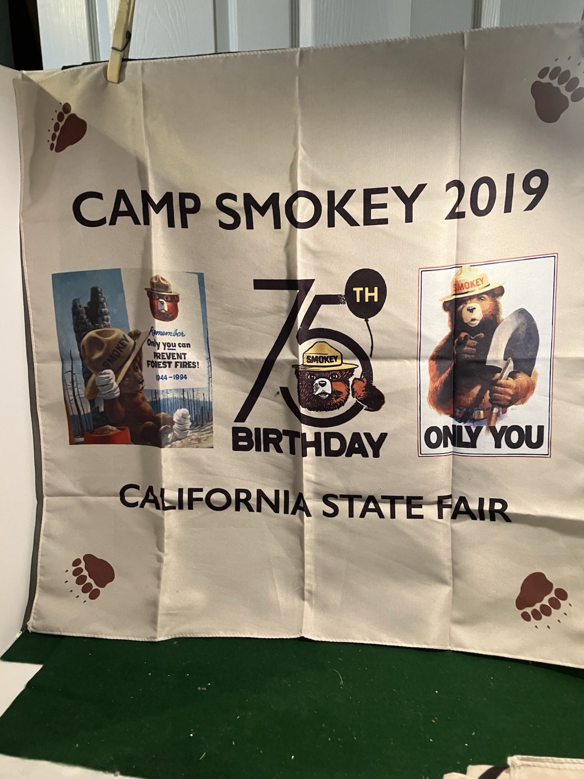 Camp Smokey Smokey The Bear 75th Birthday Scarf 2019 CA State Fair New