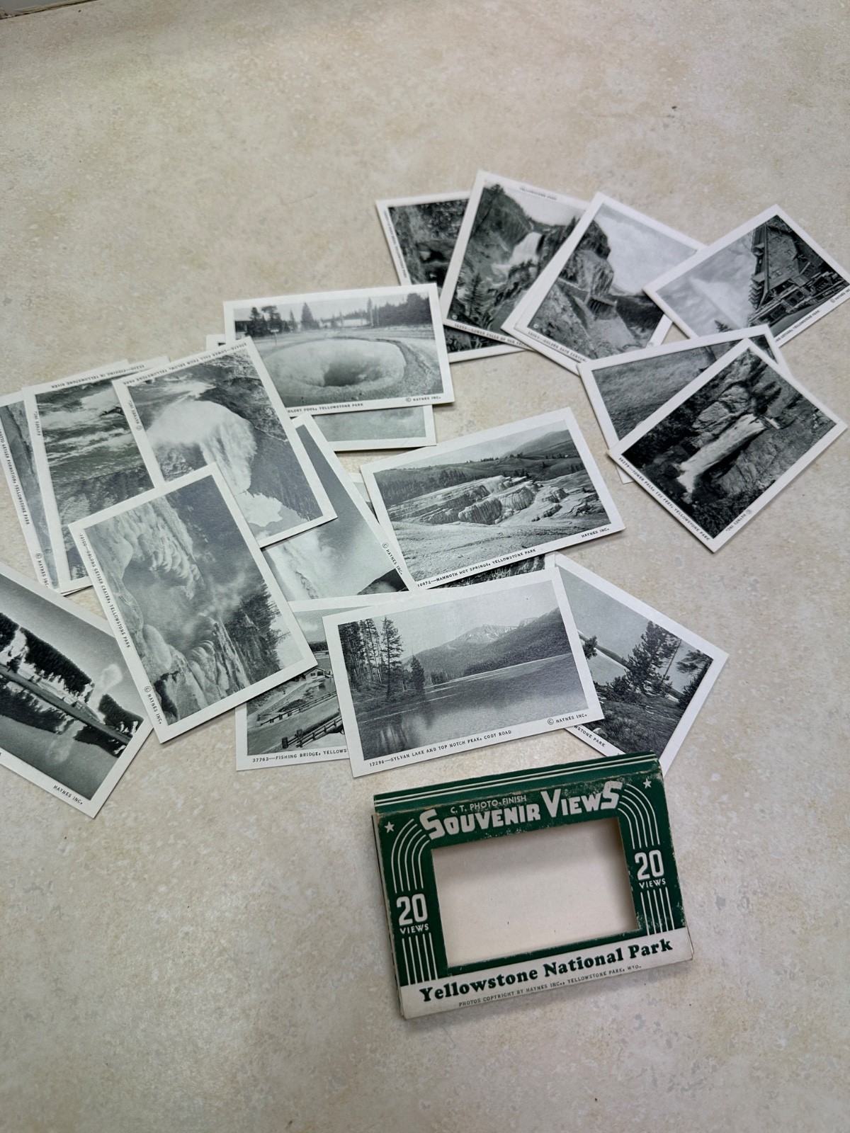Souvenir Views B & W Vtg picture 20 Mini YELLOWSTONE National Park Haynes