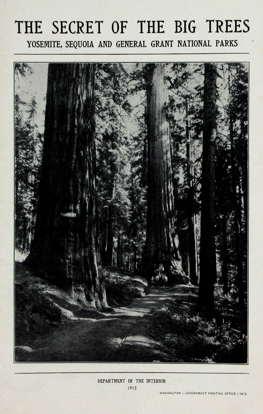 Yosemite Sequoia General Grant National Park Secret Big Trees Booklet DOI 1913