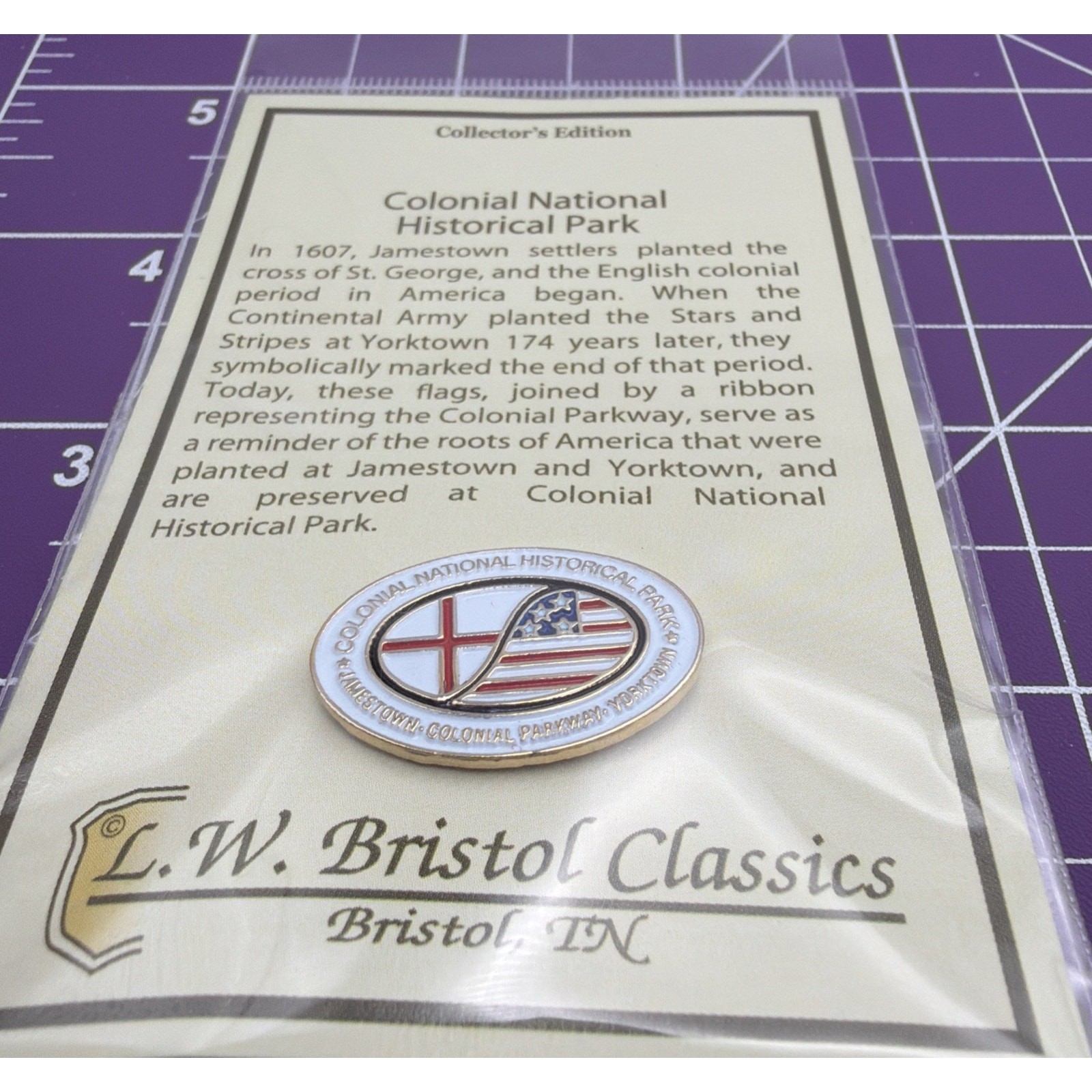 New! Colonial National Historical Park Jamestown Yorktown Souvenir Pin