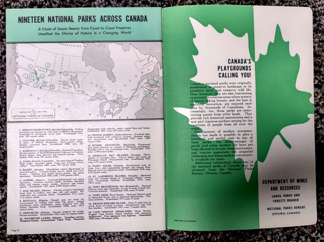 Vintage Jasper National Park in The Canadian Rockies Travel Guide dated 1940
