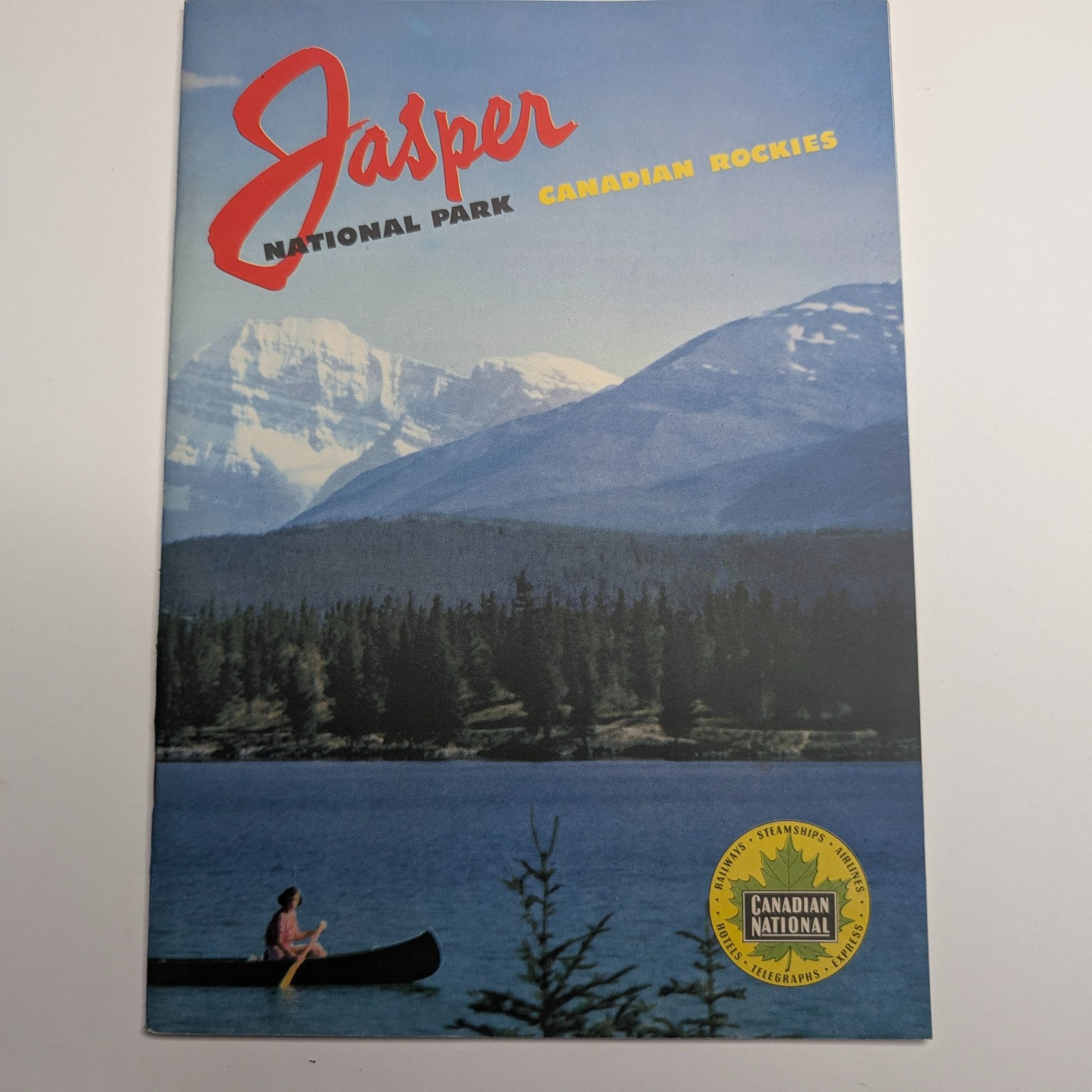 1948 Jasper National Park Alberta Canadian Railway Travel Brochure w/ Map CN