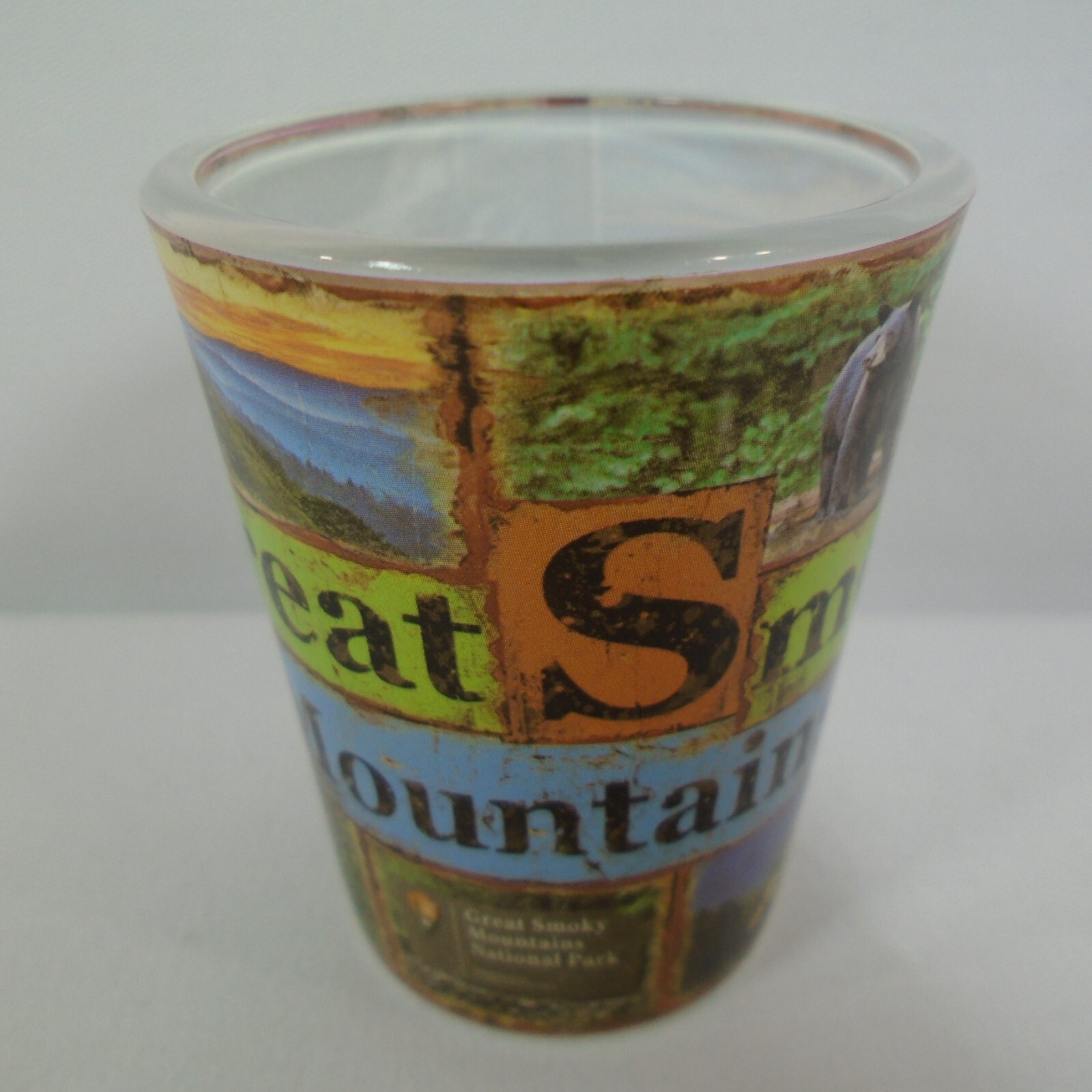 Great Smoky Mountains Every Season Souvenir Shot Glass Gatlinburg Pigeon Forge