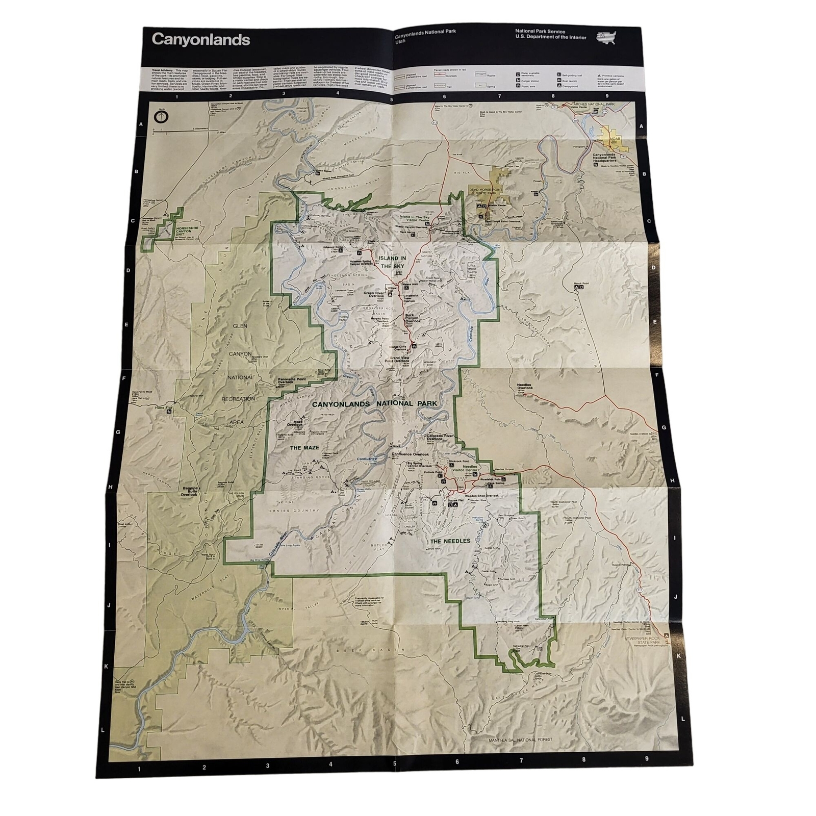Canyonlands National Park Utah Vintage Map Guide Brochure Facts Info 1993