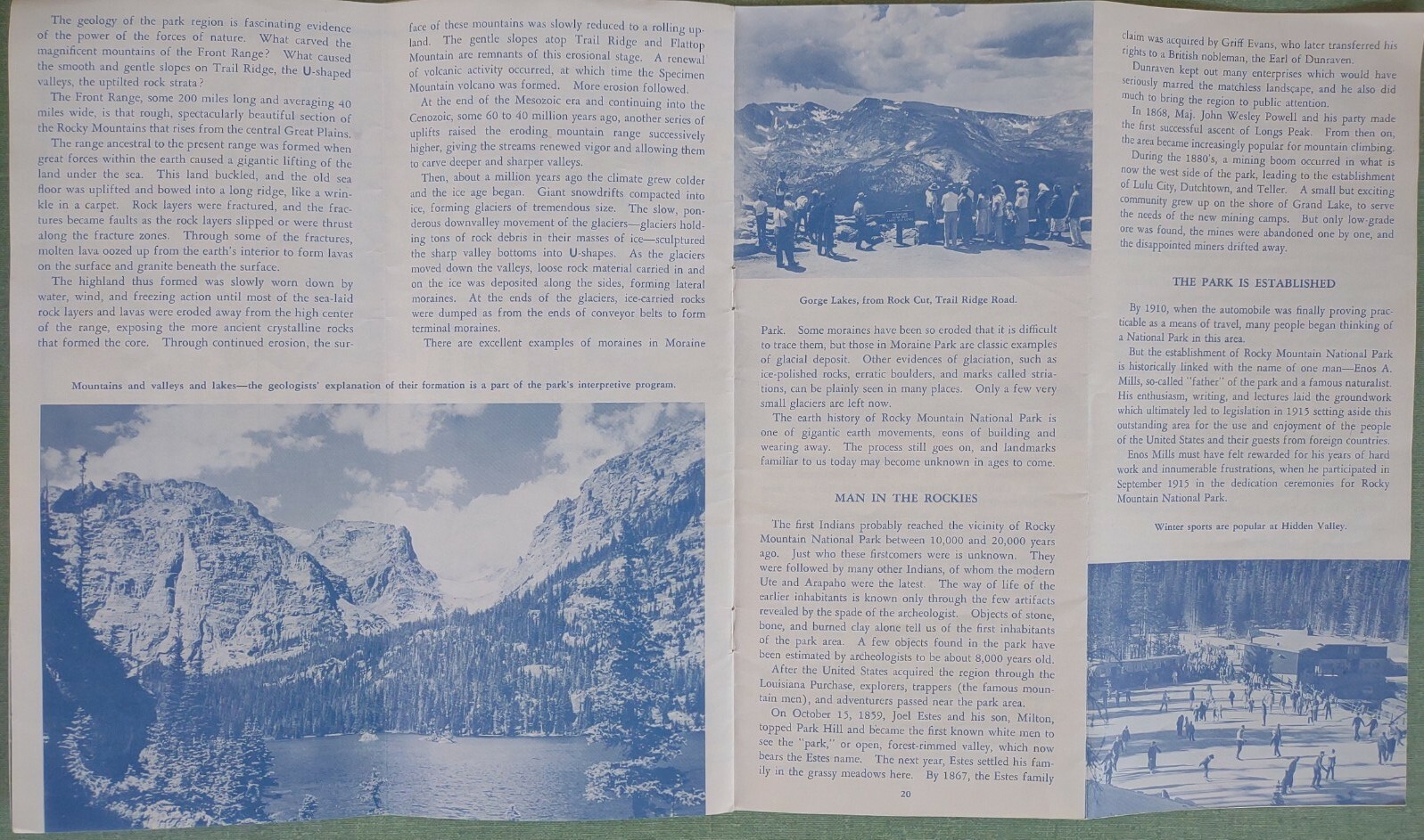 Rocky Mountain National Park 1963 Booklet Map