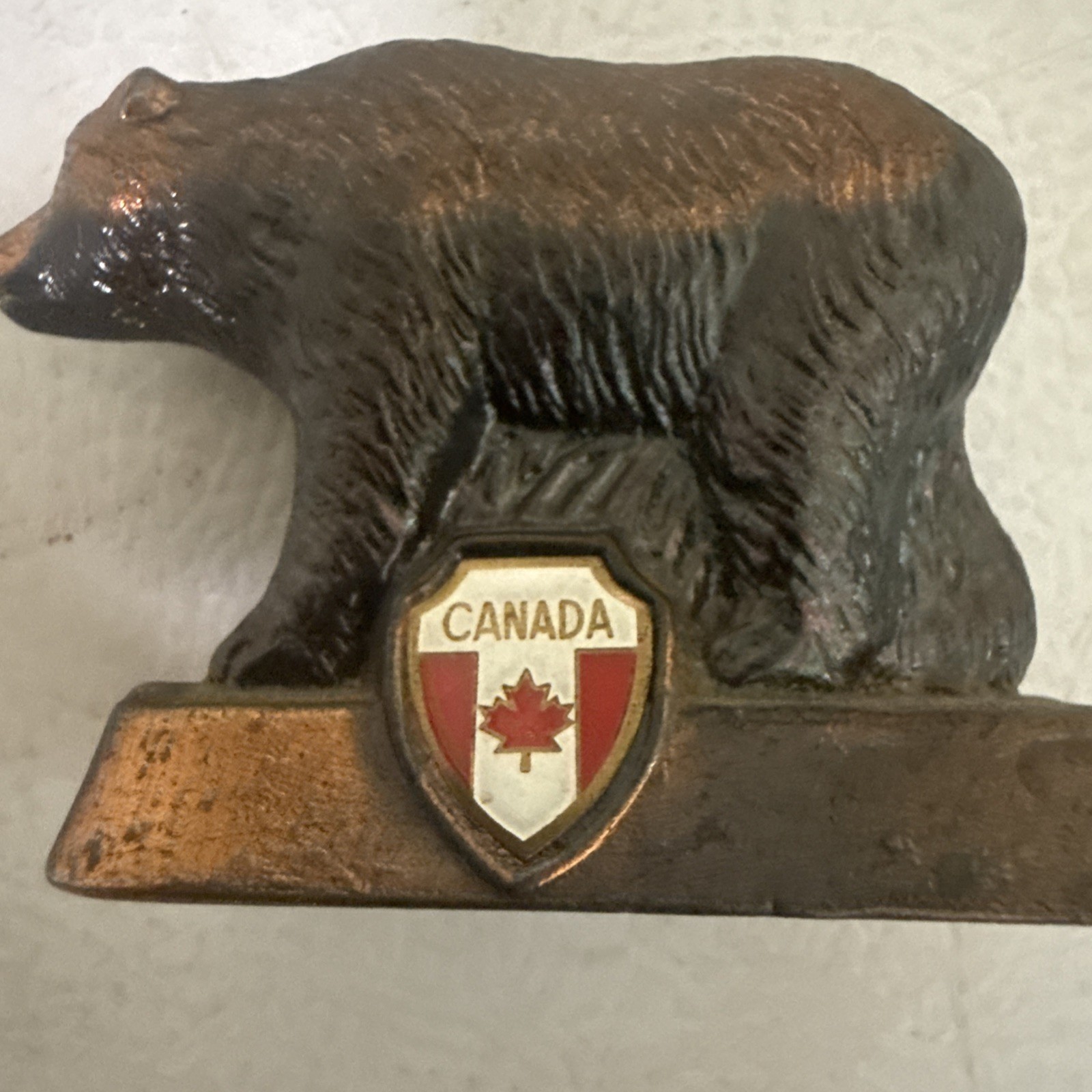 Vintage Canada Grizzly Bear Souvenir Copper Made in Japan