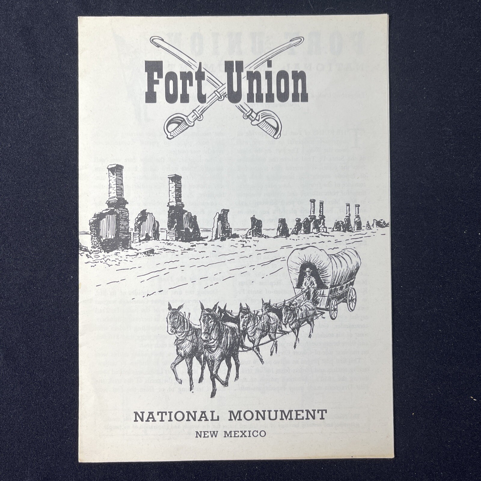Vintage 1956 Fort Union National Monument Brochure Pamphlet Info booklet NM