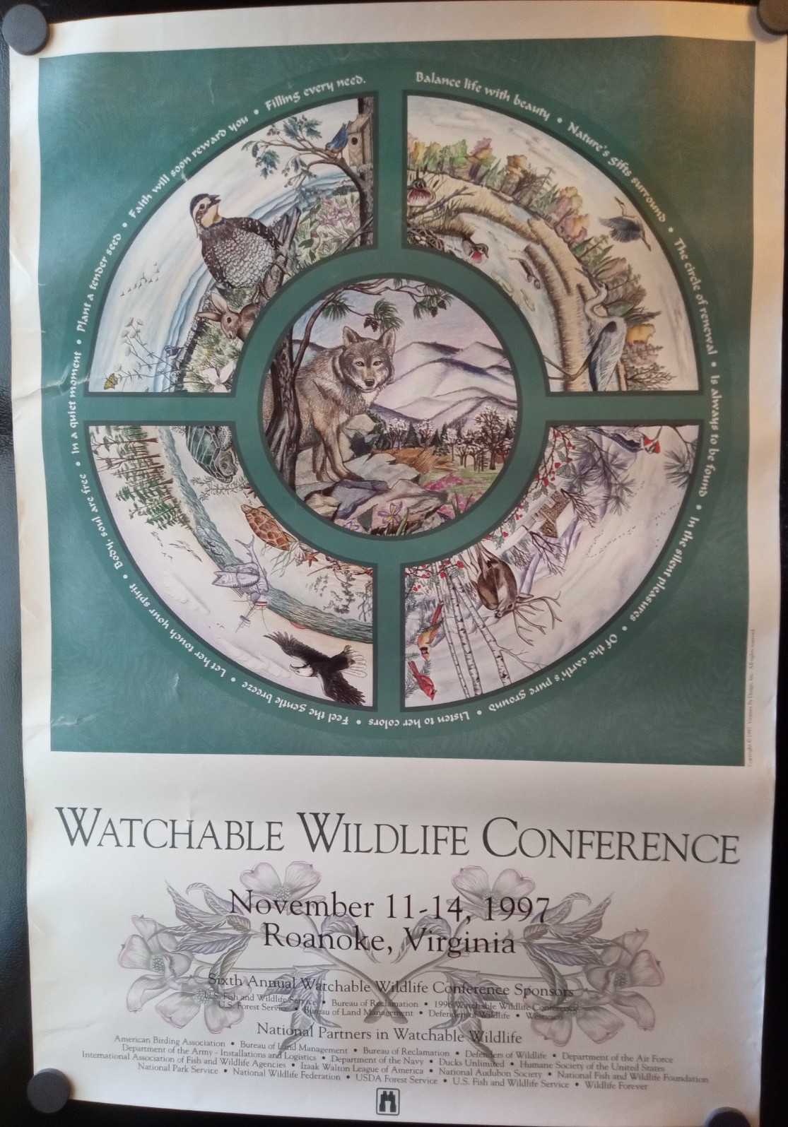 Lot of 5 Vintage National Watchable Wildlife Refuge Posters, Sandhill Crane BLM