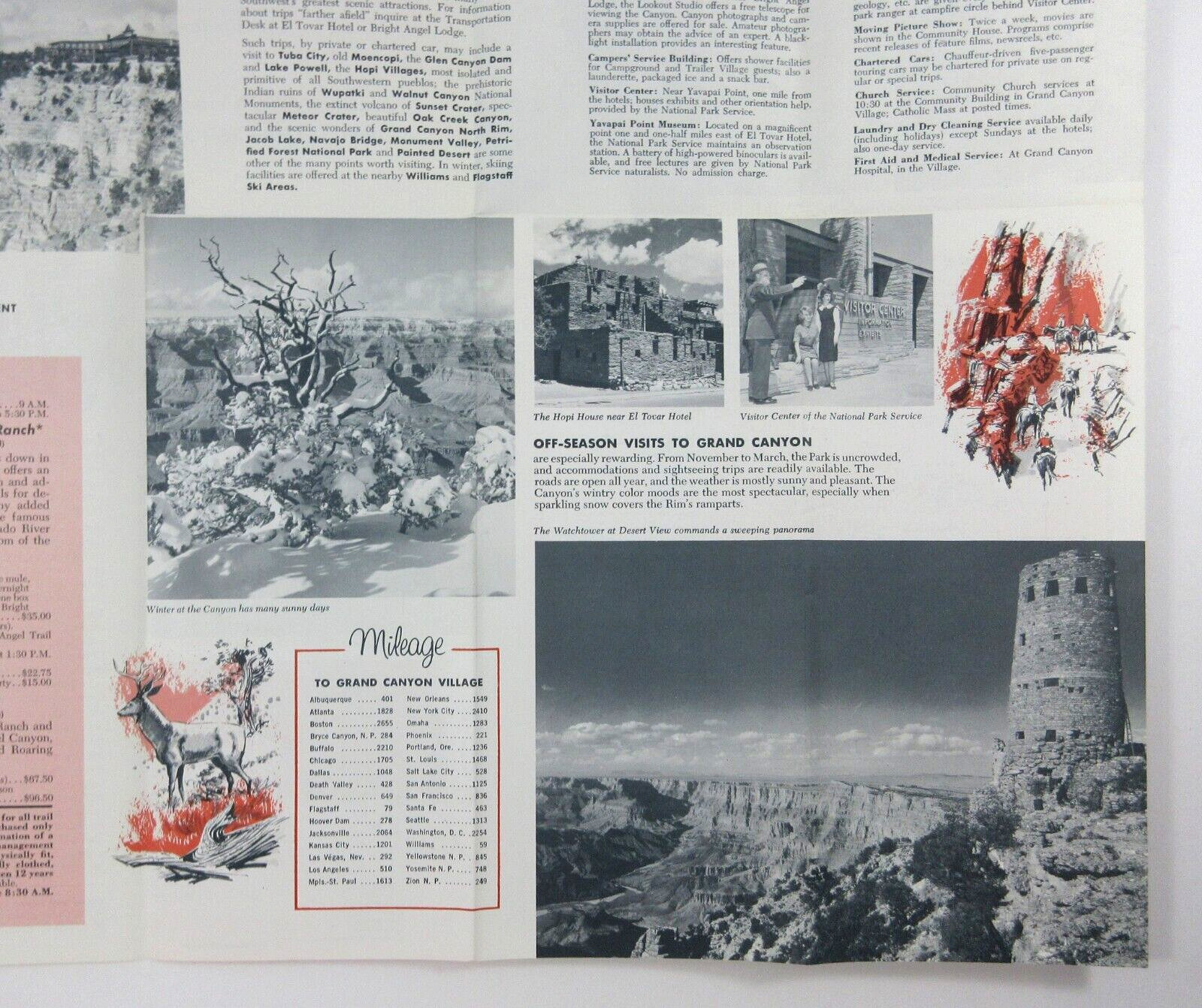 Grand Canyon Travel Brochure 50th Anniversary Fred Harvey Lodge Cabins Map 1966