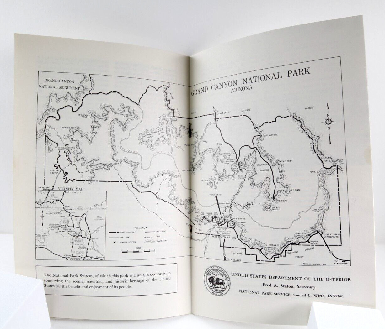 Grand Canyon National Park Brochure 1957 and 1952 Car Permit Arizona