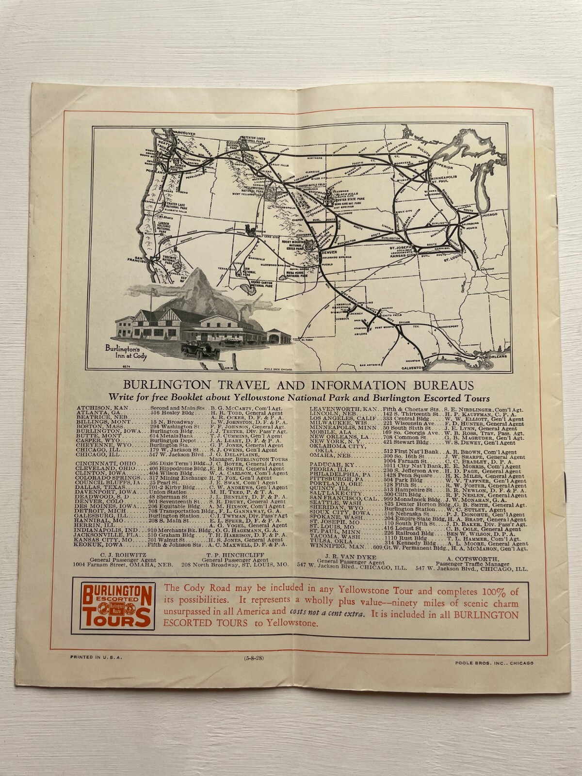 1928 Travel Brochure for the Cody Road in Yellowstone National Park