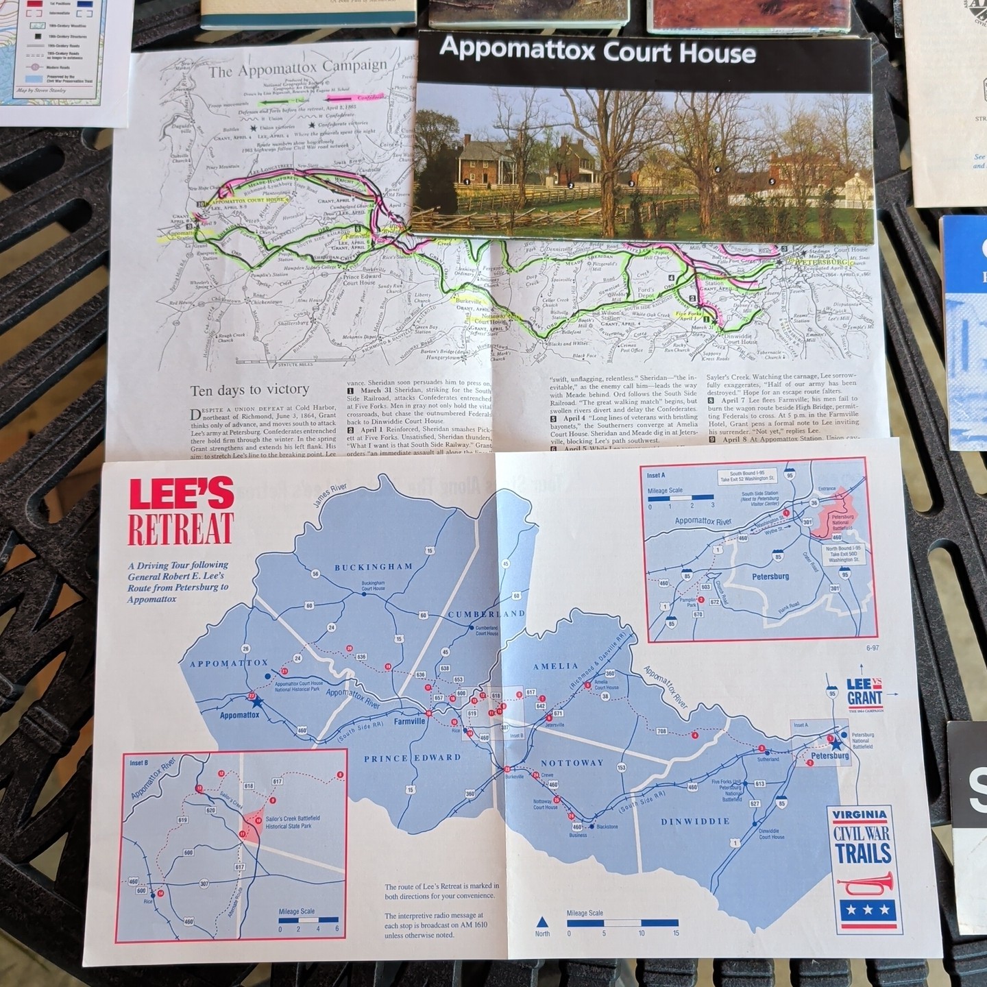 Lot of 14 Civil War Virginia Battlefield Parks Pamphlets Handouts Maps History