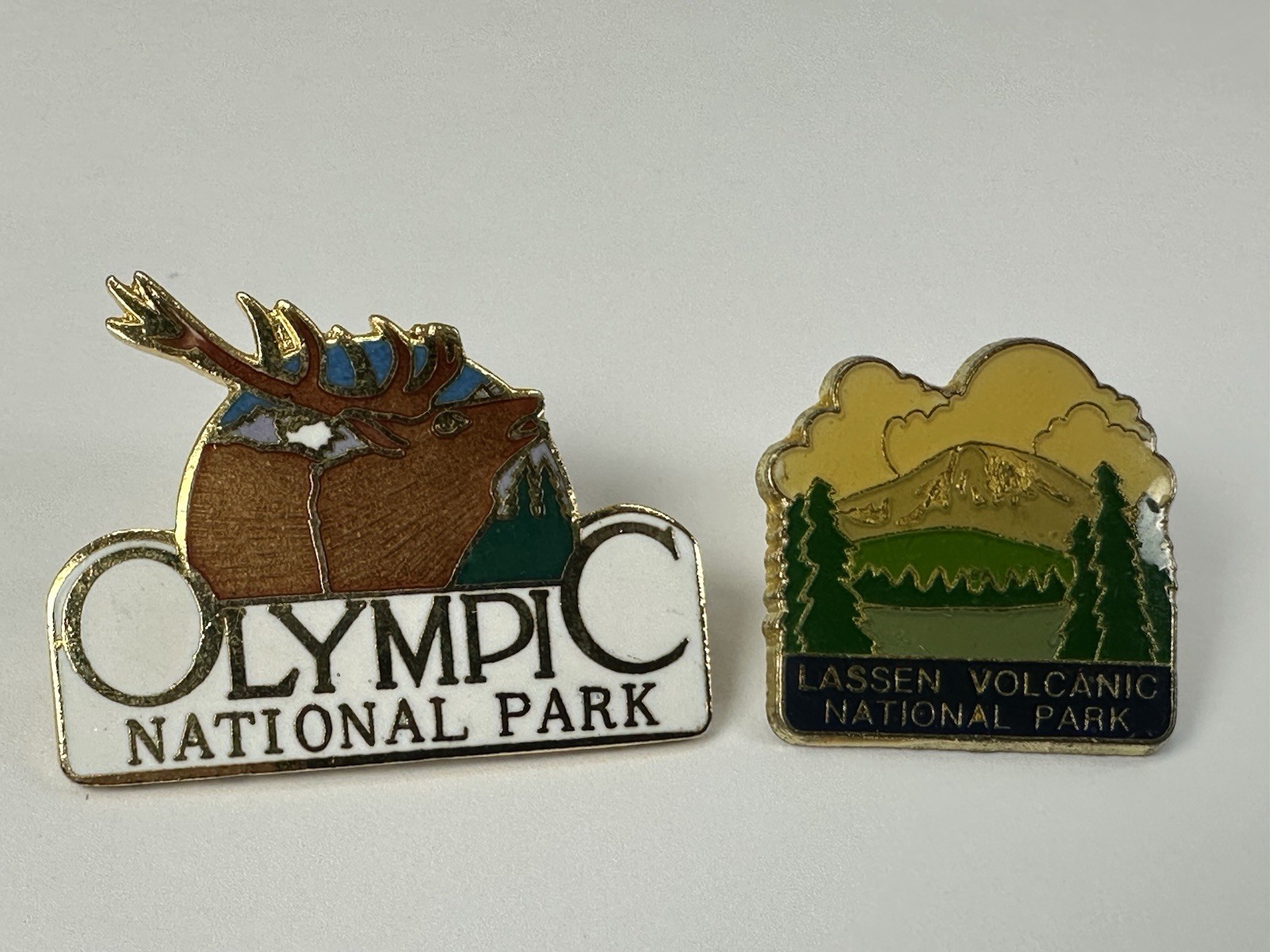 Olympic National Park Washington & Lassen Volcanic National Park Pins Lot of 2