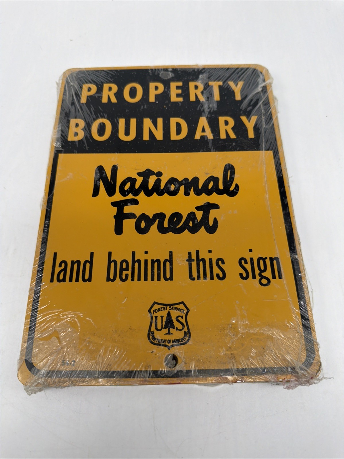 ORIGINAL NATIONAL FOREST PROPERTY BOUNDARY “land behind this sign” METAL SIGN