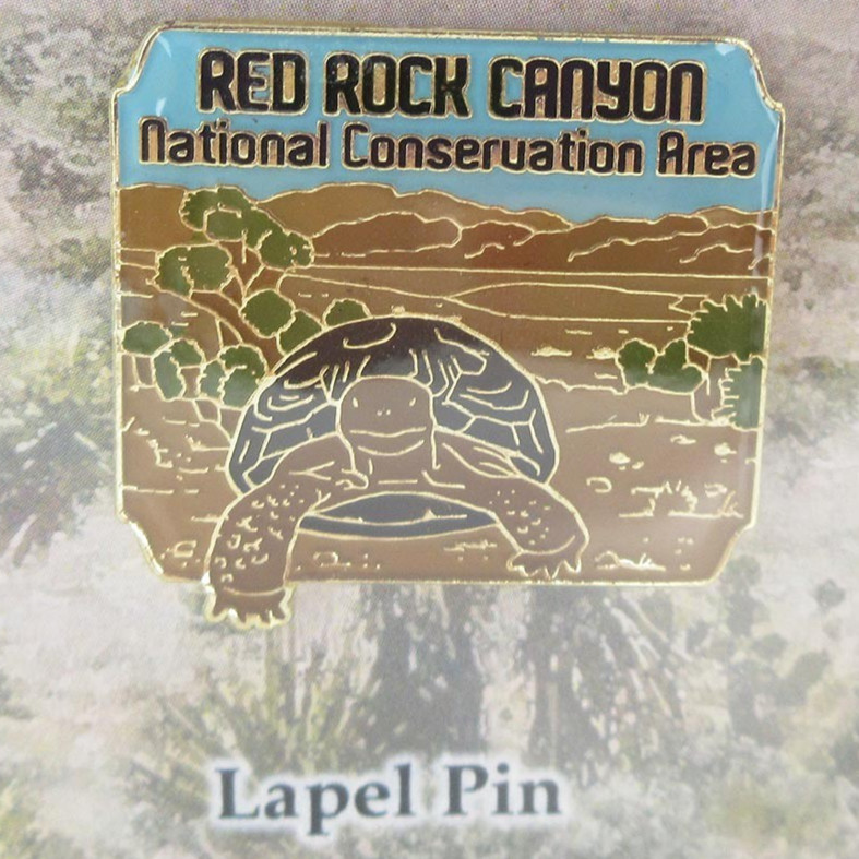 Red Rock Canyon Lapel Hat Pin w/ Desert Tortoise Las Vegas Nevada Mojave Max