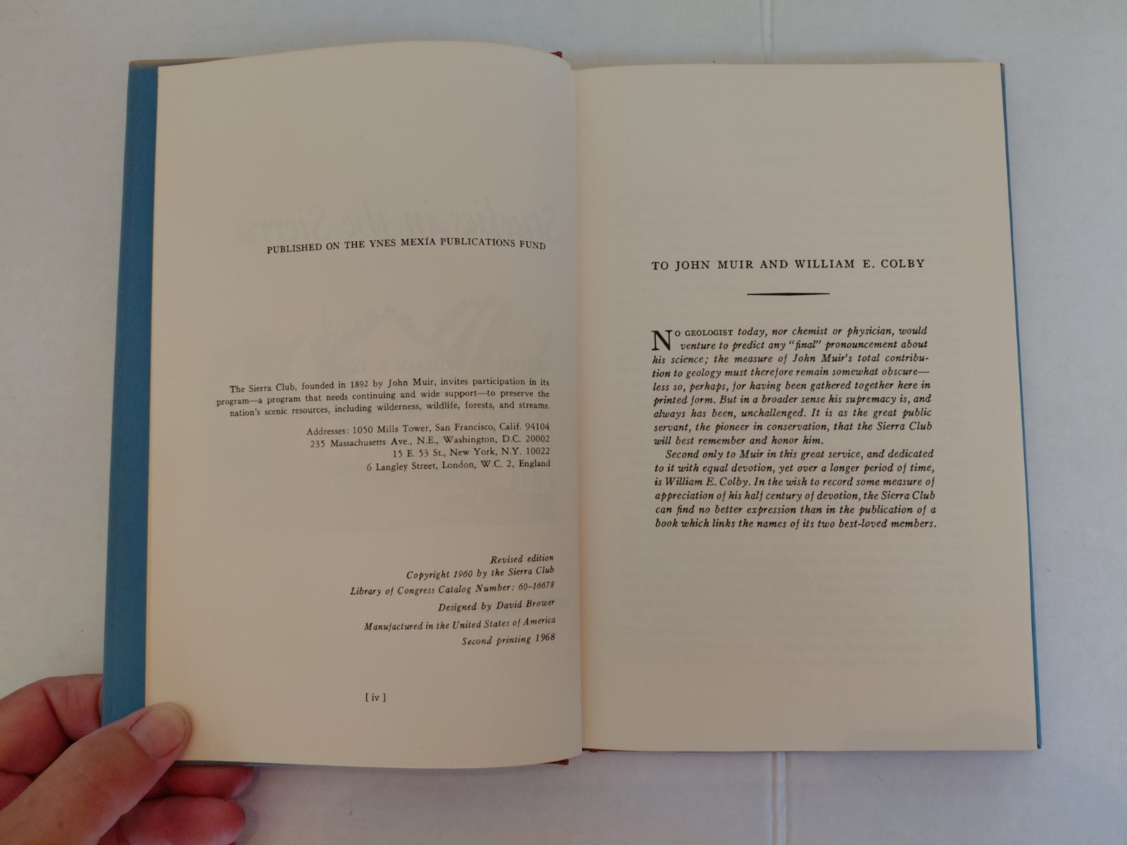 JOHN MUIR’S STUDIES IN THE SIERRA 2ND PRINTING 1968 HC/DJ