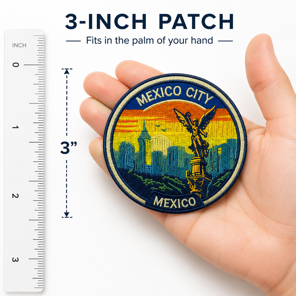 Mexico City Mexico Patch Iron On Travel Souvenir Embroidered Backpack Badge