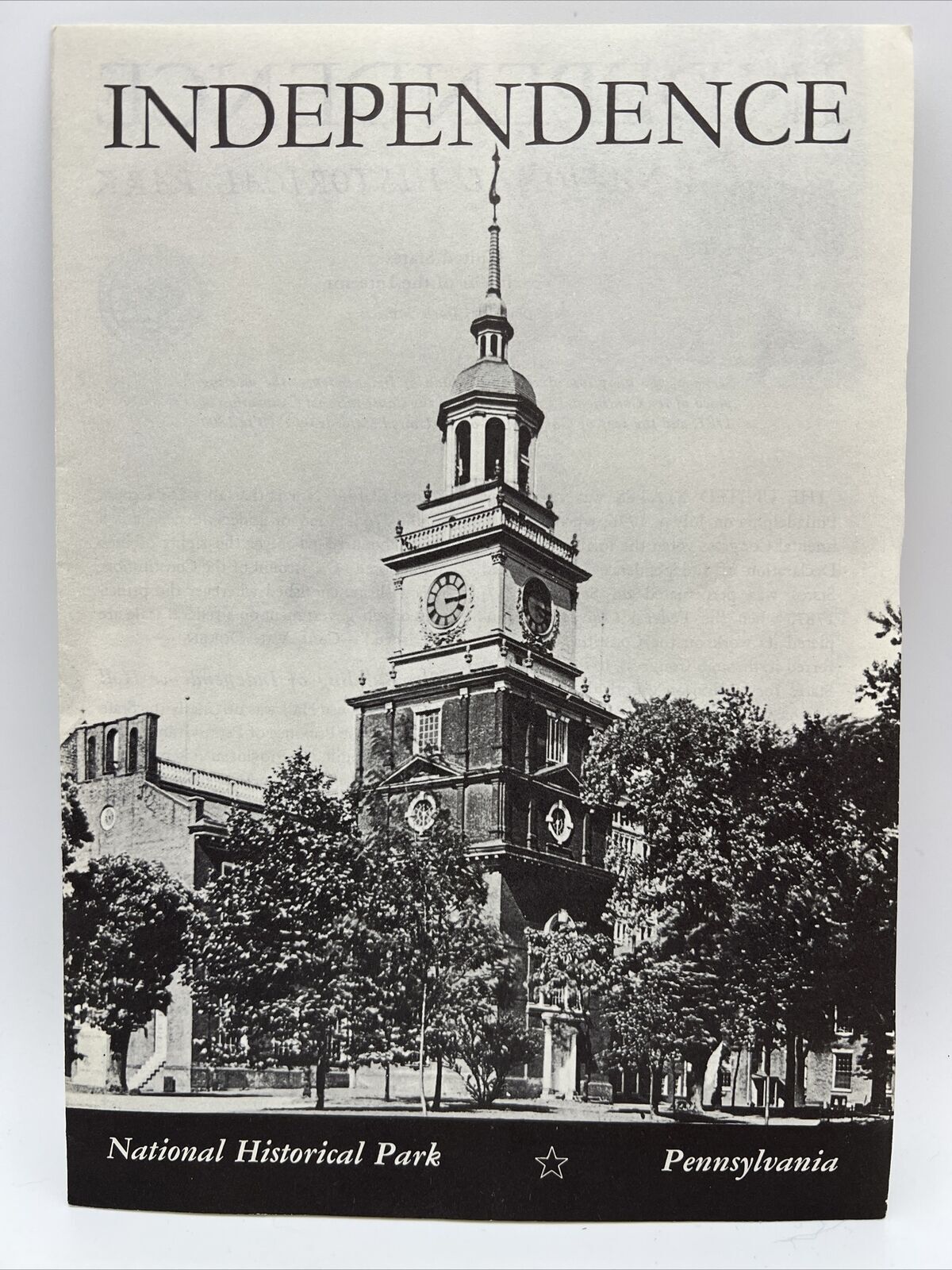 1961 INDEPENDENCE NATIONAL HISTORICAL PARK Philadelphia Pennsylvania Brochure