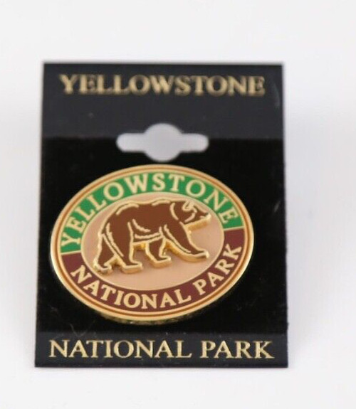New Yellowstone National Park Grizzly Bear Lapel Pin