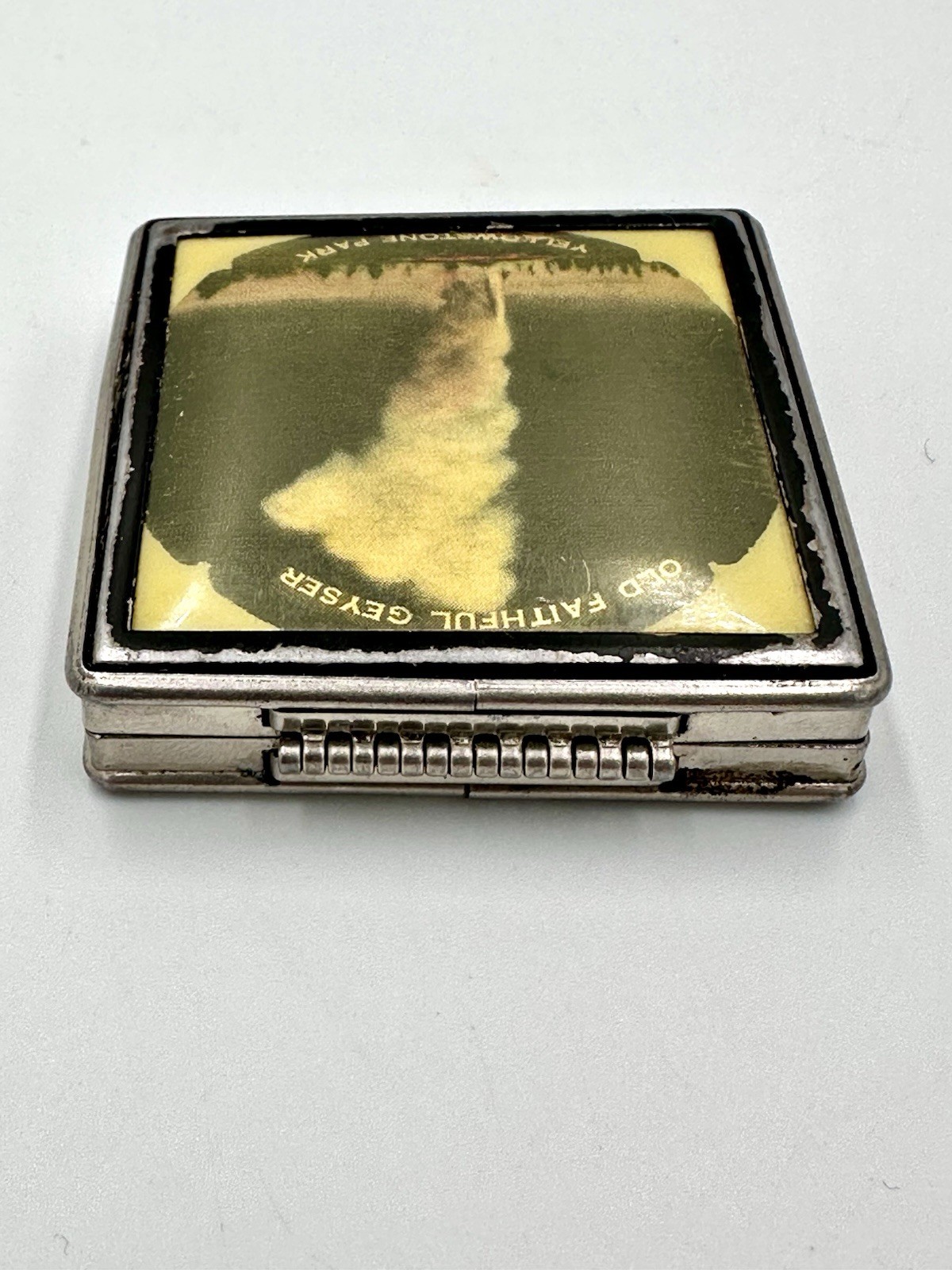 Vintage Compact Yellowstone National Park Souvenir Old Faithful Geyser