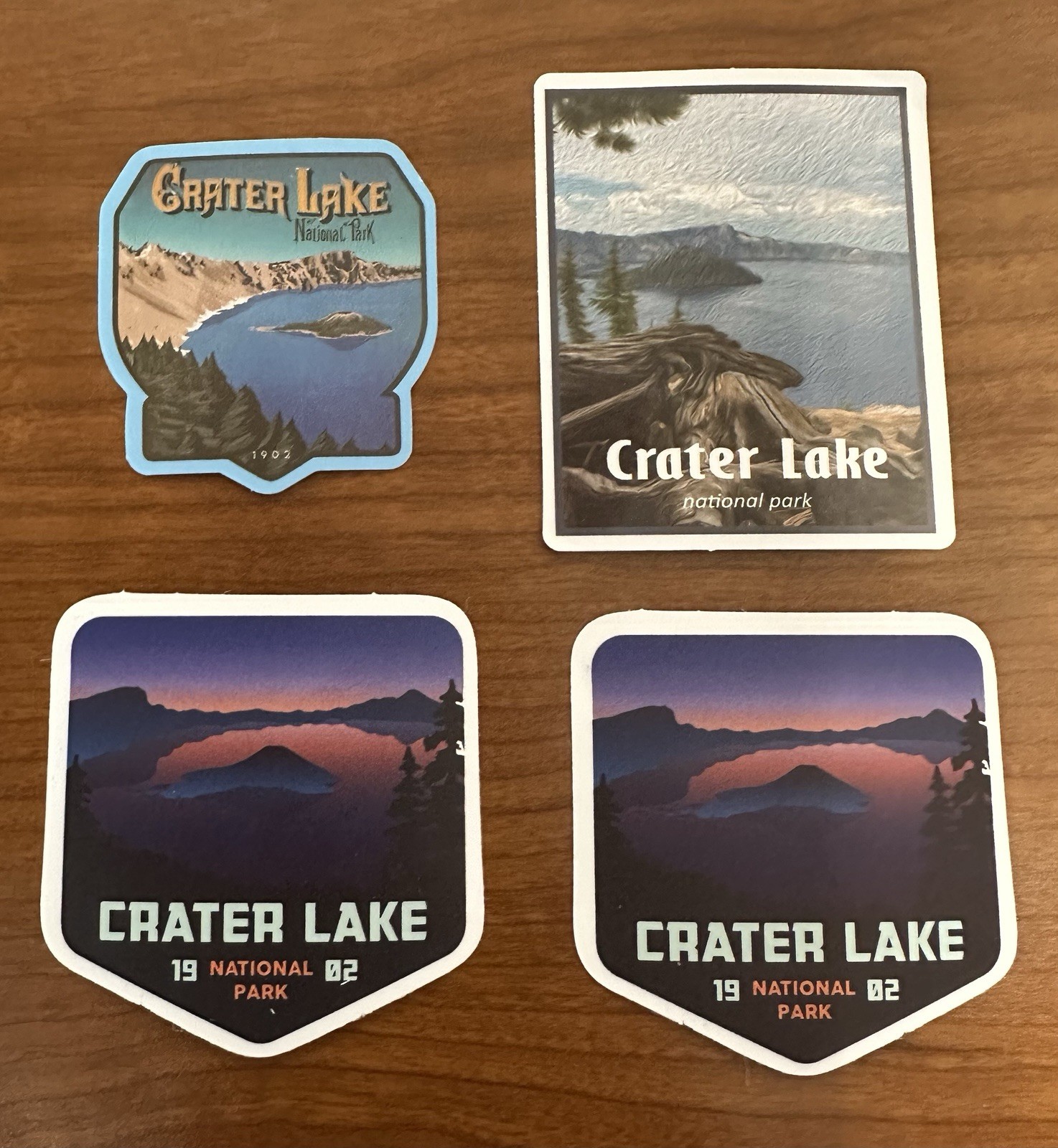 Crater Lake National Park Stickers/Decals Set Of 4