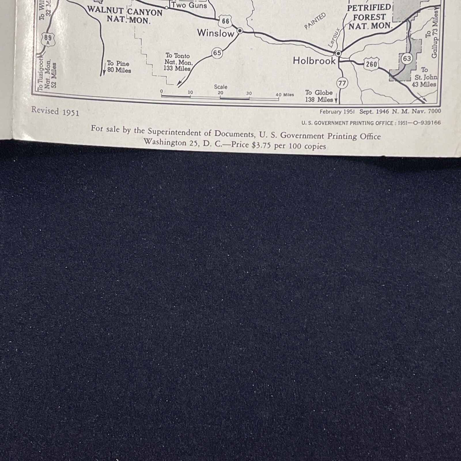 Vintage 1951 Navajo National Monument Brochure Pamphlet Map Guide Info booklet