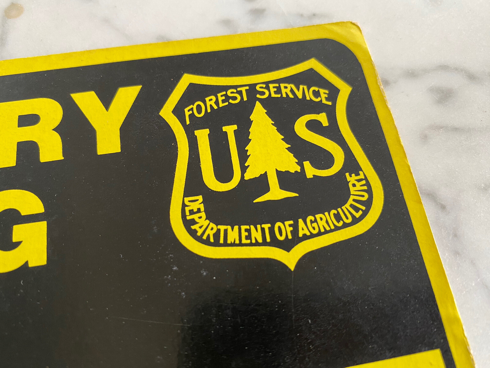 Vintage US Forest Service Boundary Thinning Unit Sign Poster – paper sign