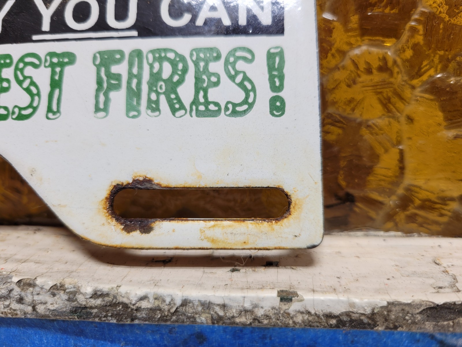VINTAGE SMOKEY BEAR PORCELAIN SIGN 1956 US FOREST SERVICE NATIONAL PARK FIRE