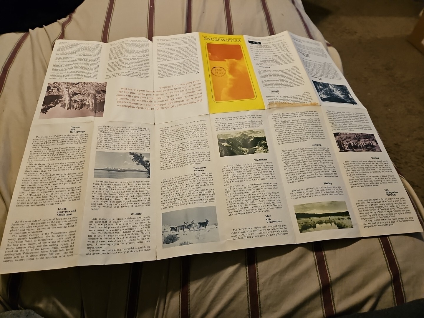 Vintage 1966 YELLOWSTONE National Park Map 50th Anniversary NPS Color Wyoming