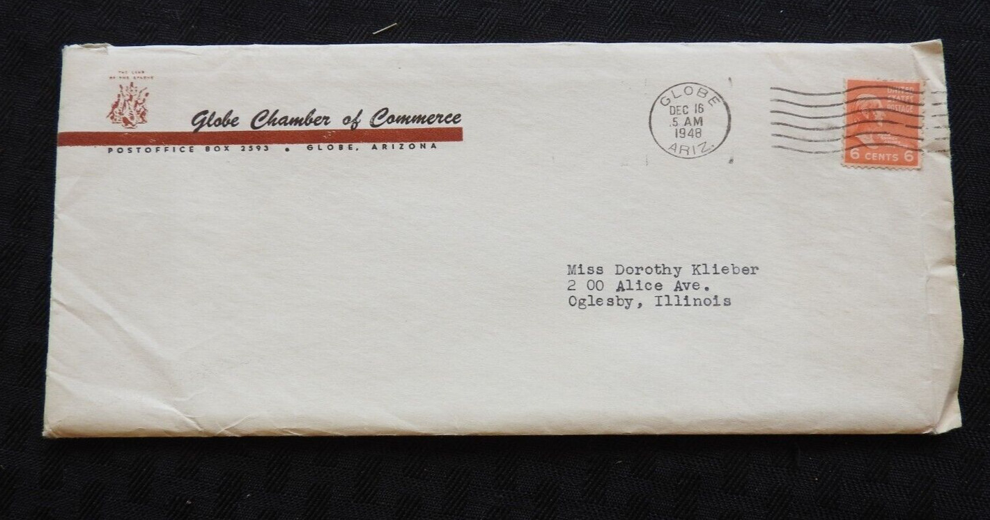 1948 Chamber of Commerce Globe AZ Visitor Packet Brochure Signed Letter Brooks
