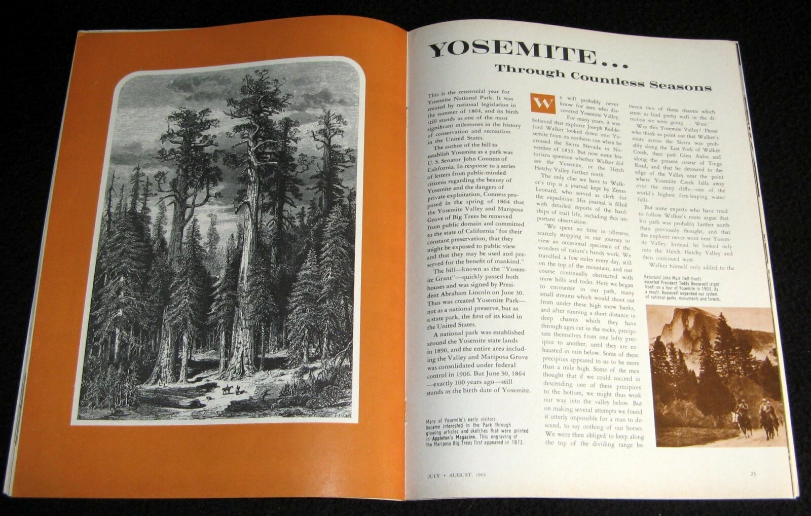 YOSEMITE 1964 PICTORIAL & COVER MOTORLAND MAGAZINE AAA + SURF SANTA CRUZ COUNTY