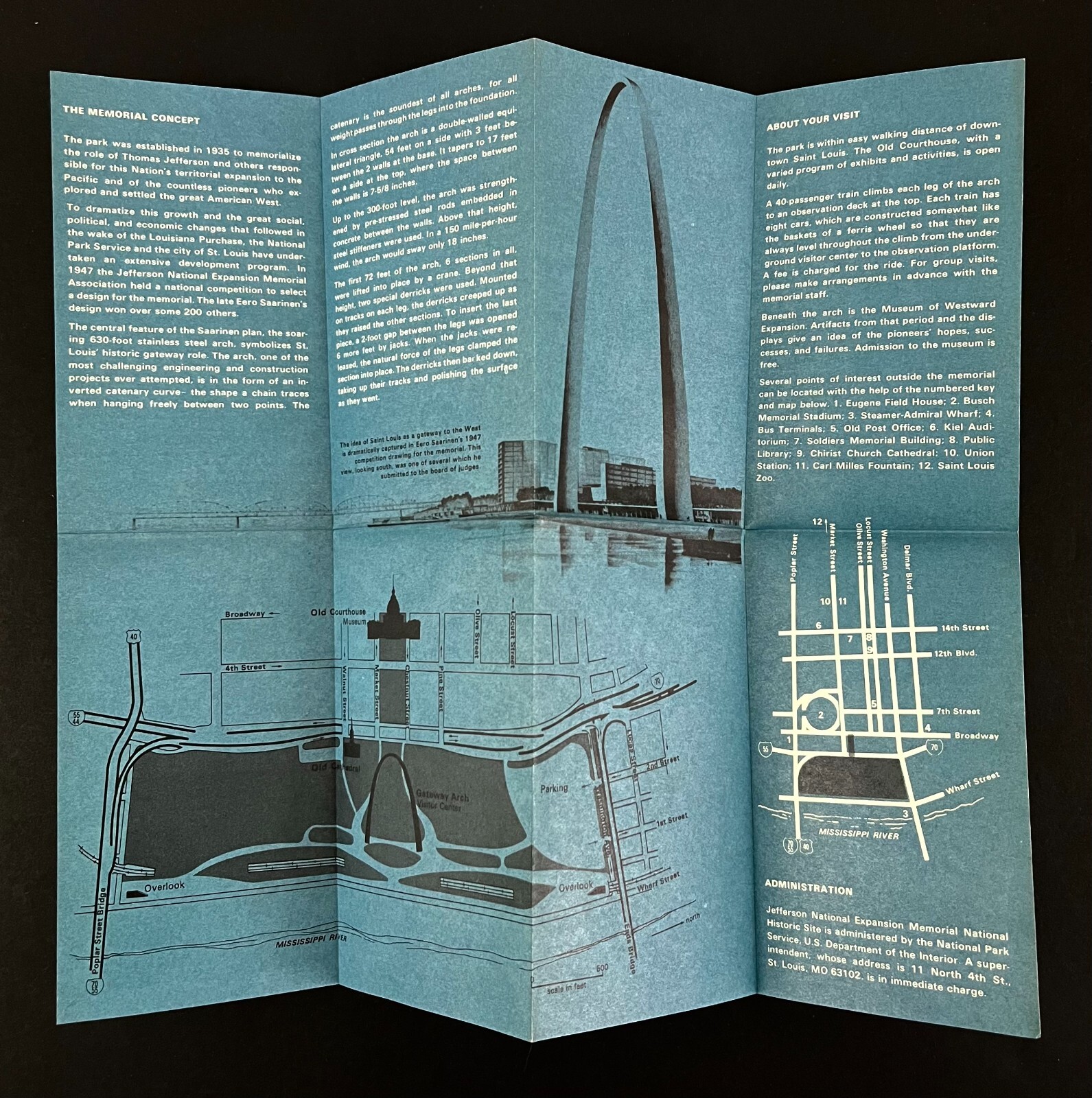 1976 St Louis MO Jefferson National Memorial Park Missouri Vtg Travel Brochure