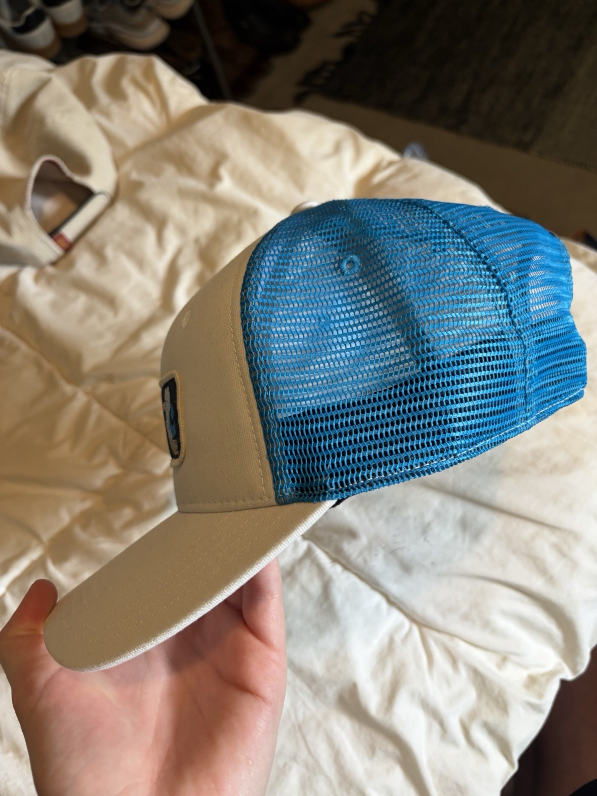 Carhartt Yellowstone National Park White Blue Mesh Snapback Trucker Hat