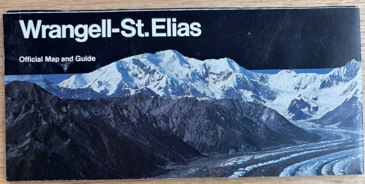 1995 vtg WRANGELL ST ELIAS NATIONAL PARK UNIGRID BROCHURE/MAP + Nabesna Rd Guide