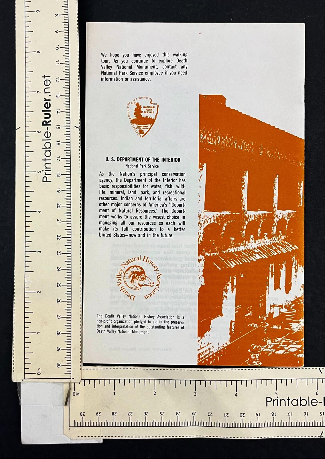1975 Death Valley Monument Park Ranch Scotty Walking Tour Map Vtg Travel Booklet