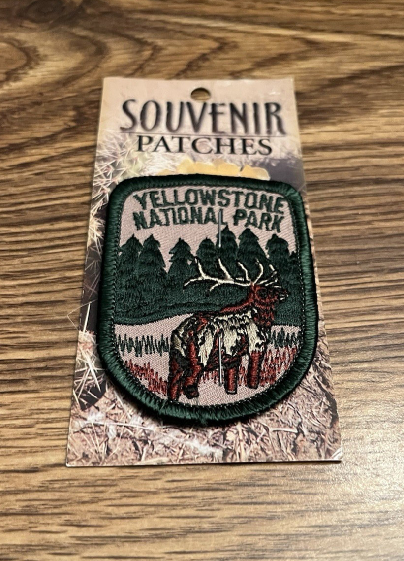 Yellowstone National Park US Souvenir 2.75″x2″ Embroidered Iron On Patch Elk NEW