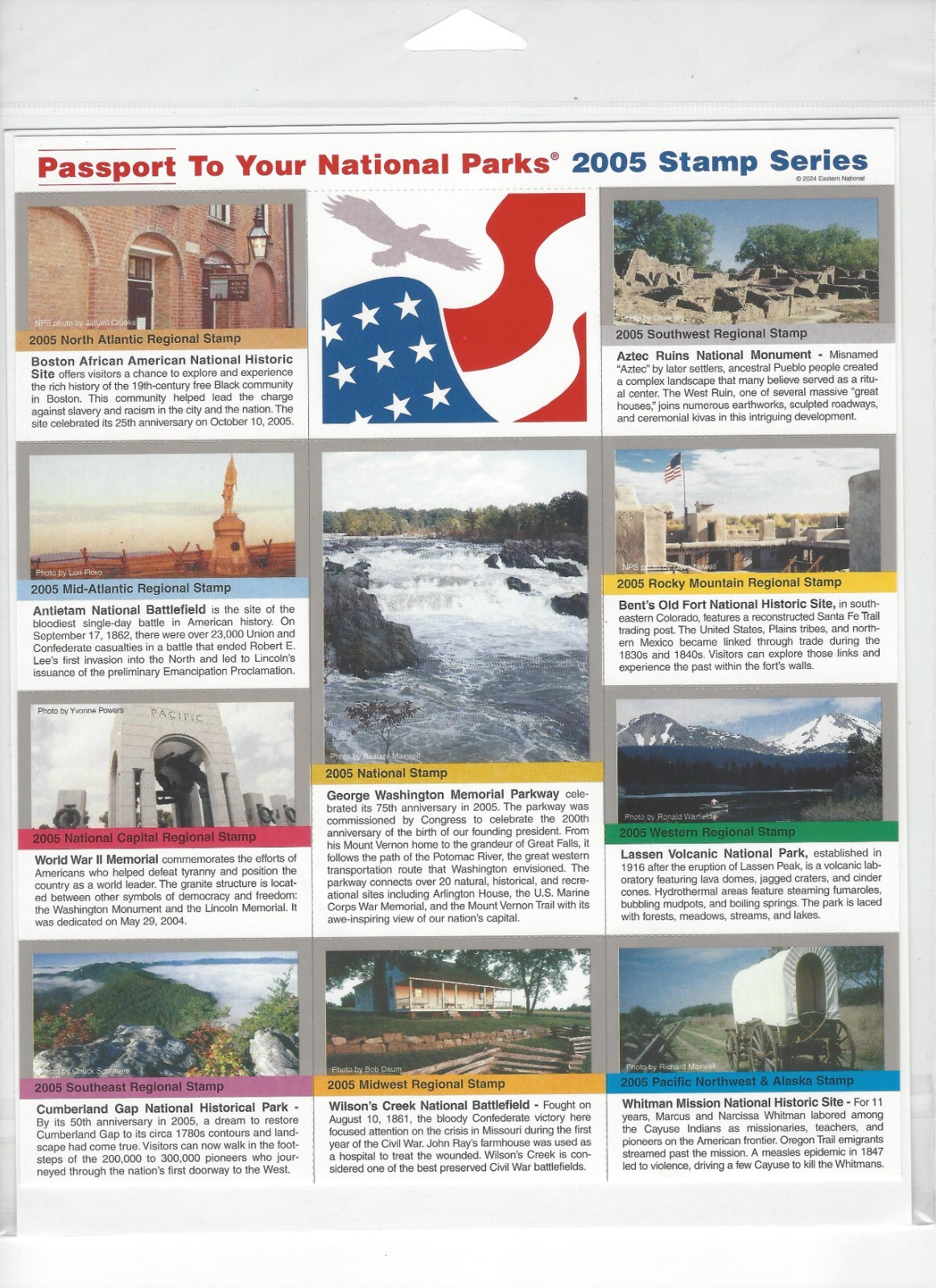 Passport To Your National Parks 2005 Stamp Series Sealed Self Adhesive Set of 10