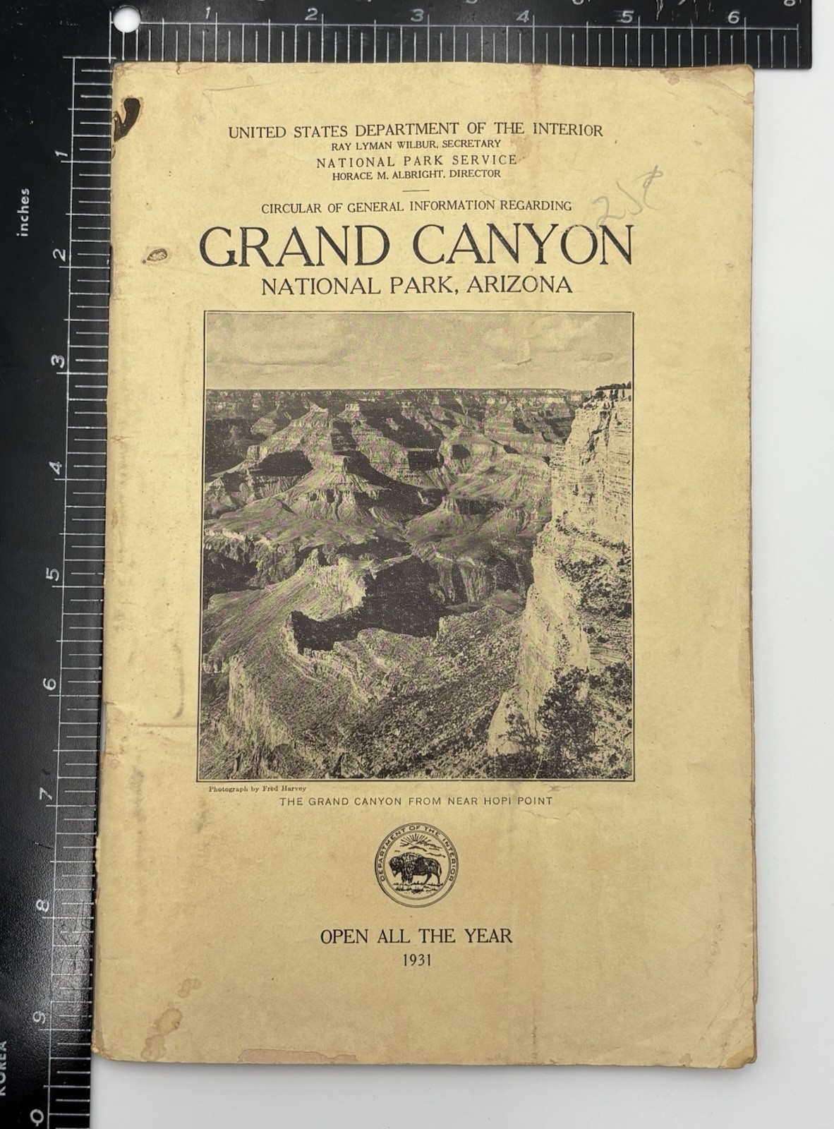 1931 Grand Canyon Department of the Interior Travel Guide Maps and Fred Harvey