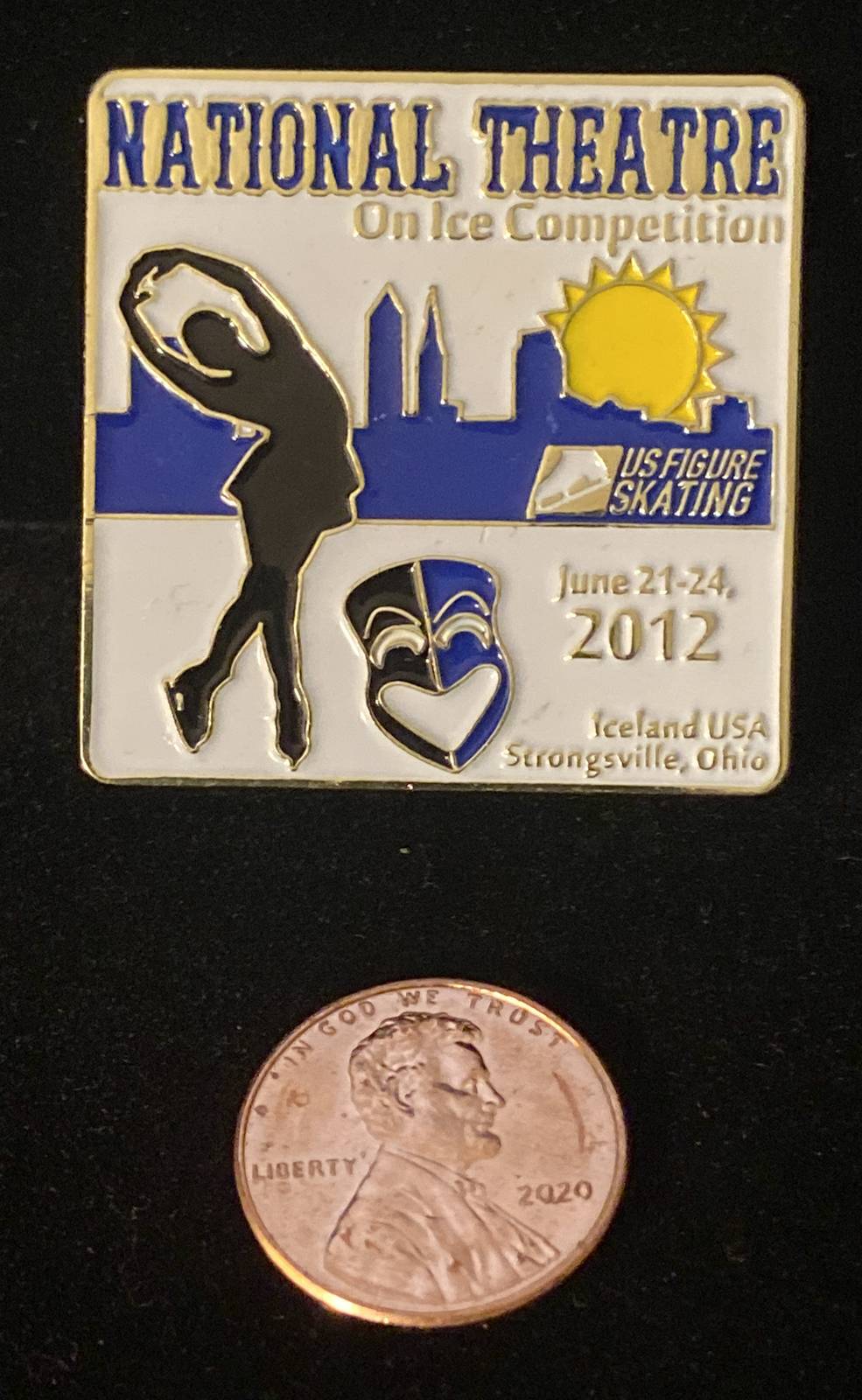 National Theatre On Ice Competition LAPEL PIN pin back 2012 Strongsville Ohio