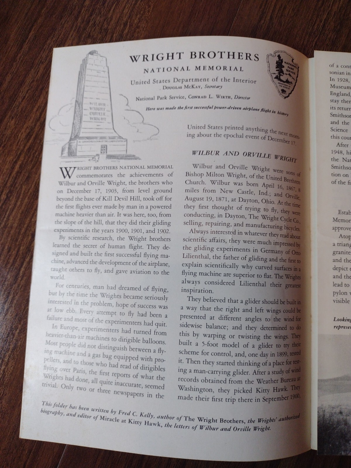 1954 Wright Brothers National Memorial Brochure Pamphlet North Carolina OBX Nags