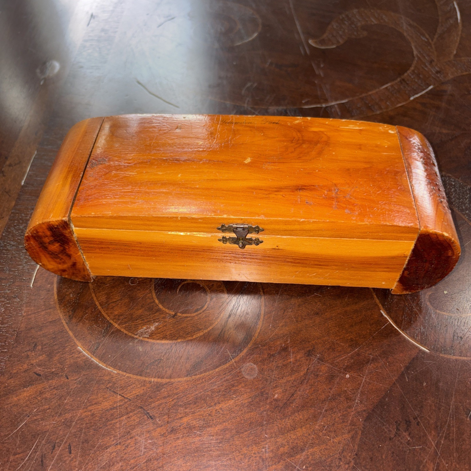 Vintage Yellowstone Park Cedar Wood Jewelry-Trinket-Keepsake Box